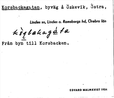 Bild på arkivkortet för arkivposten Korsbackagatan