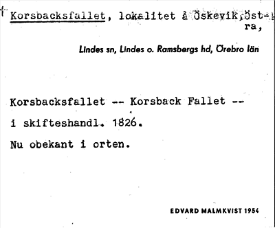 Bild på arkivkortet för arkivposten +Korsbacksfallet
