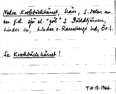 Bild på arkivkortet för arkivposten Nedra Krokbäckkärret, se Krokbäckkärret
