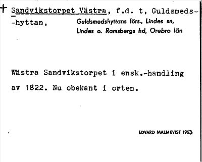 Bild på arkivkortet för arkivposten +Sandvikstorpet, Västra