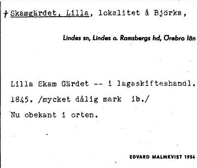 Bild på arkivkortet för arkivposten +Skamgärdet, Lilla