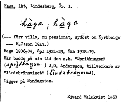 Bild på arkivkortet för arkivposten Haga