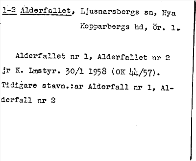 Bild på arkivkortet för arkivposten Alderfallet