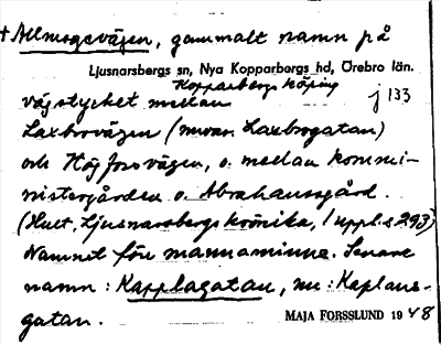 Bild på arkivkortet för arkivposten +Allmogsvägen