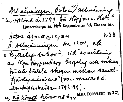 Bild på arkivkortet för arkivposten Allmänningen, Östra
