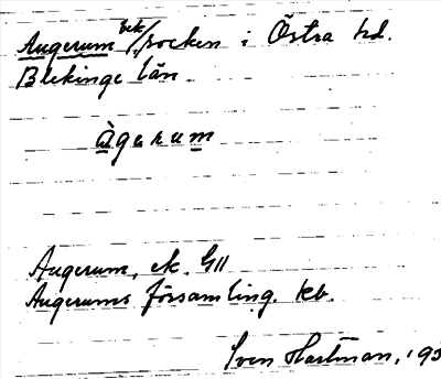 Bild på arkivkortet för arkivposten Augerum