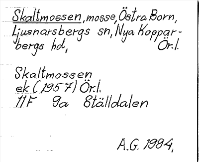 Bild på arkivkortet för arkivposten Skaltmossen
