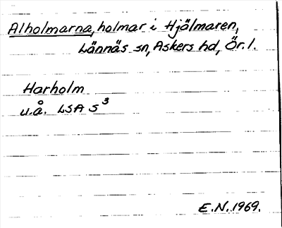 Bild på arkivkortet för arkivposten Alholmarna