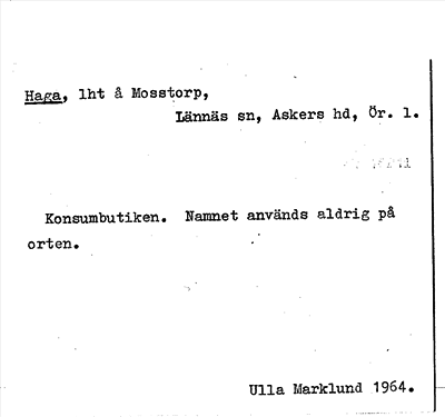 Bild på arkivkortet för arkivposten Haga