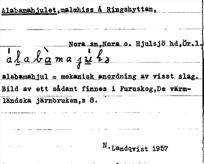 Bild på arkivkortet för arkivposten Alabamahjulet