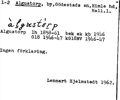 Bild på arkivkortet för arkivposten Algustorp