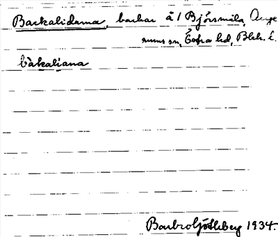 Bild på arkivkortet för arkivposten Backalidarna