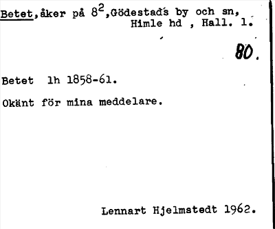 Bild på arkivkortet för arkivposten Betet