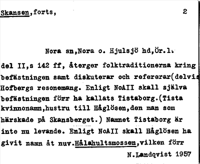 Bild på arkivkortet för arkivposten Skansen