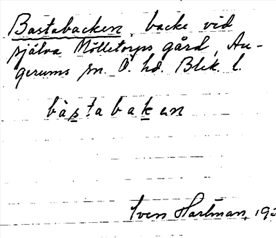 Bild på arkivkortet för arkivposten Bastabacken