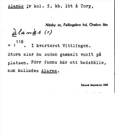 Bild på arkivkortet för arkivposten Alanäs