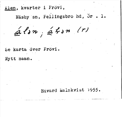 Bild på arkivkortet för arkivposten Alen