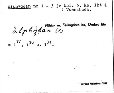 Bild på arkivkortet för arkivposten Alphyddan