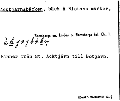 Bild på arkivkortet för arkivposten Acktjärnsbäcken