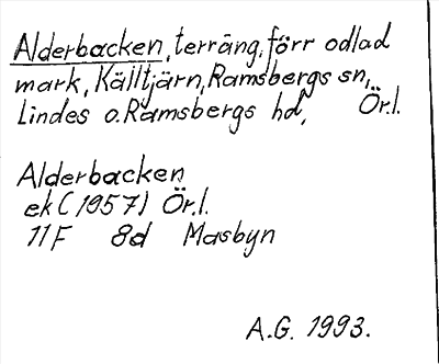 Bild på arkivkortet för arkivposten Alderbacken