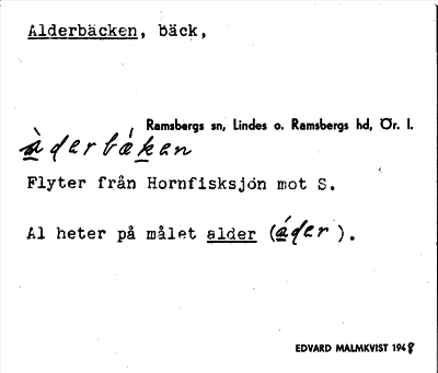 Bild på arkivkortet för arkivposten Alderbäcken