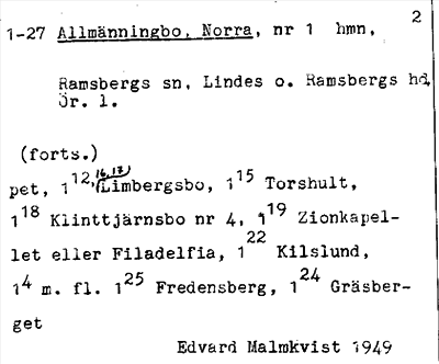 Bild på arkivkortet för arkivposten Allmänningbo, Norra