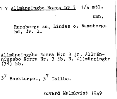 Bild på arkivkortet för arkivposten Allmänningbo, Norra