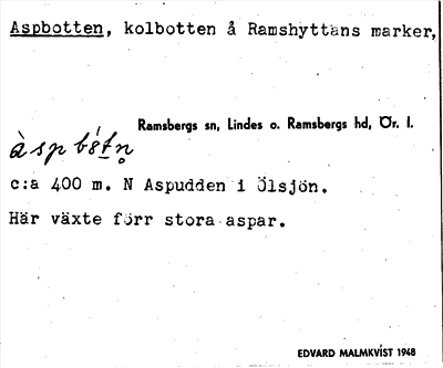 Bild på arkivkortet för arkivposten Aspbotten