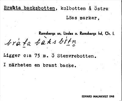 Bild på arkivkortet för arkivposten Bratta backsbotten