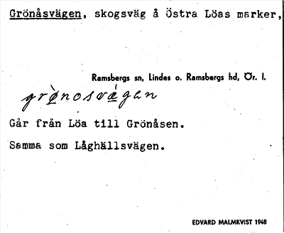 Bild på arkivkortet för arkivposten Grönåsvägen