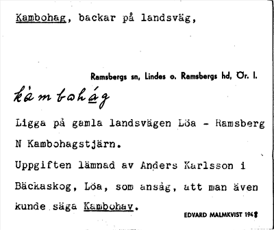 Bild på arkivkortet för arkivposten Kambohag