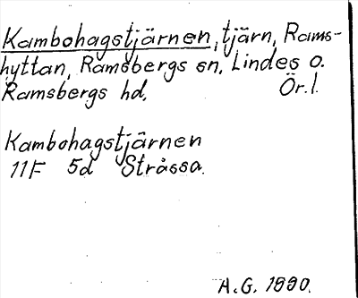 Bild på arkivkortet för arkivposten Kambohagstjärnen
