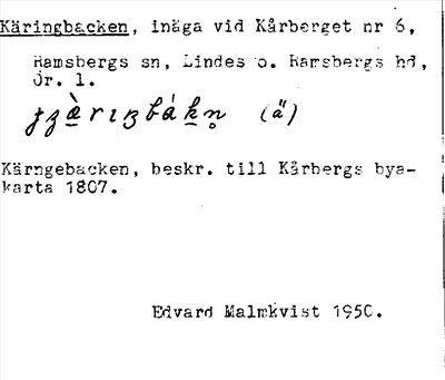 Bild på arkivkortet för arkivposten Käringbacken