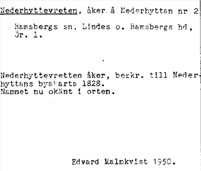 Bild på arkivkortet för arkivposten Nederhyttevreten