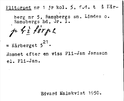 Bild på arkivkortet för arkivposten Plitorpet