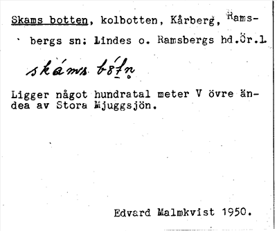 Bild på arkivkortet för arkivposten Skams botten