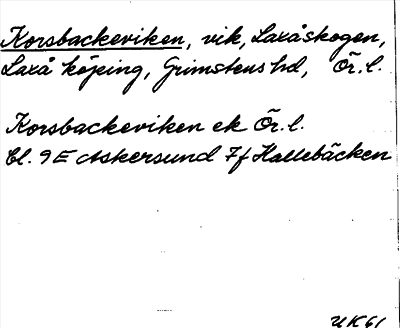 Bild på arkivkortet för arkivposten Korsbackeviken