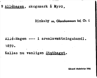 Bild på arkivkortet för arkivposten +Alléhagen