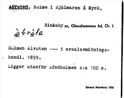 Bild på arkivkortet för arkivposten Alroten