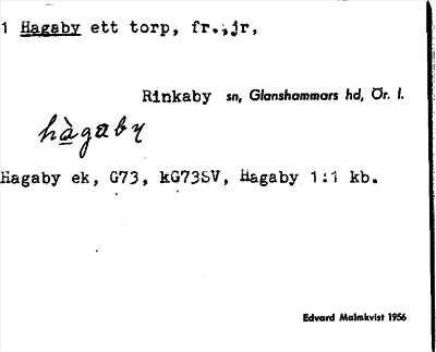 Bild på arkivkortet för arkivposten Hagaby