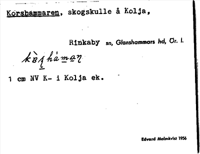 Bild på arkivkortet för arkivposten Korshammaren
