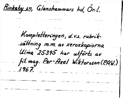 Bild på arkivkortet för arkivposten Rinkaby socken