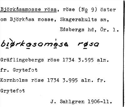 Bild på arkivkortet för arkivposten Björkåsamosse rösa