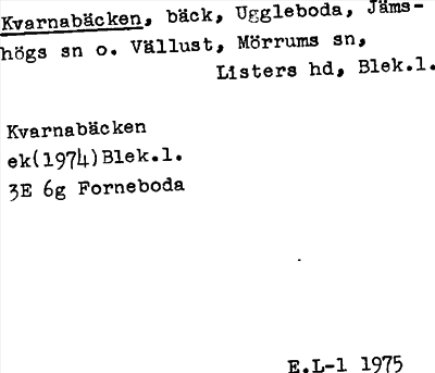 Bild på arkivkortet för arkivposten Kvarnabäcken