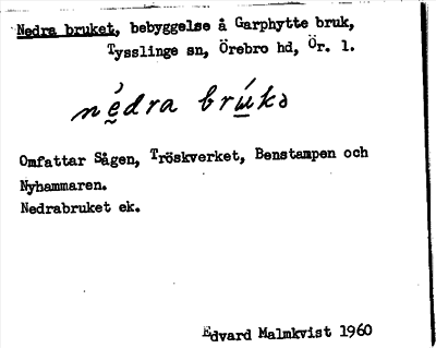 Bild på arkivkortet för arkivposten Nedra bruket