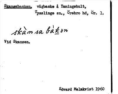 Bild på arkivkortet för arkivposten Skansabacken