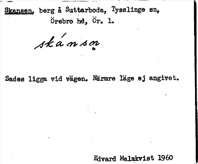 Bild på arkivkortet för arkivposten Skansen