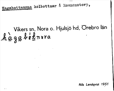 Bild på arkivkortet för arkivposten Hagabottnarna