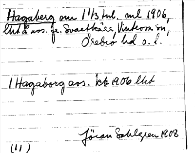 Bild på arkivkortet för arkivposten Hagaberg