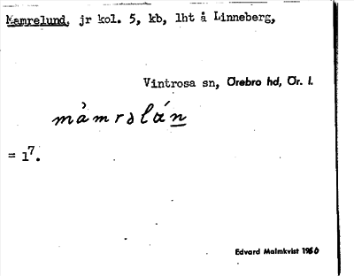 Bild på arkivkortet för arkivposten Mamrelund